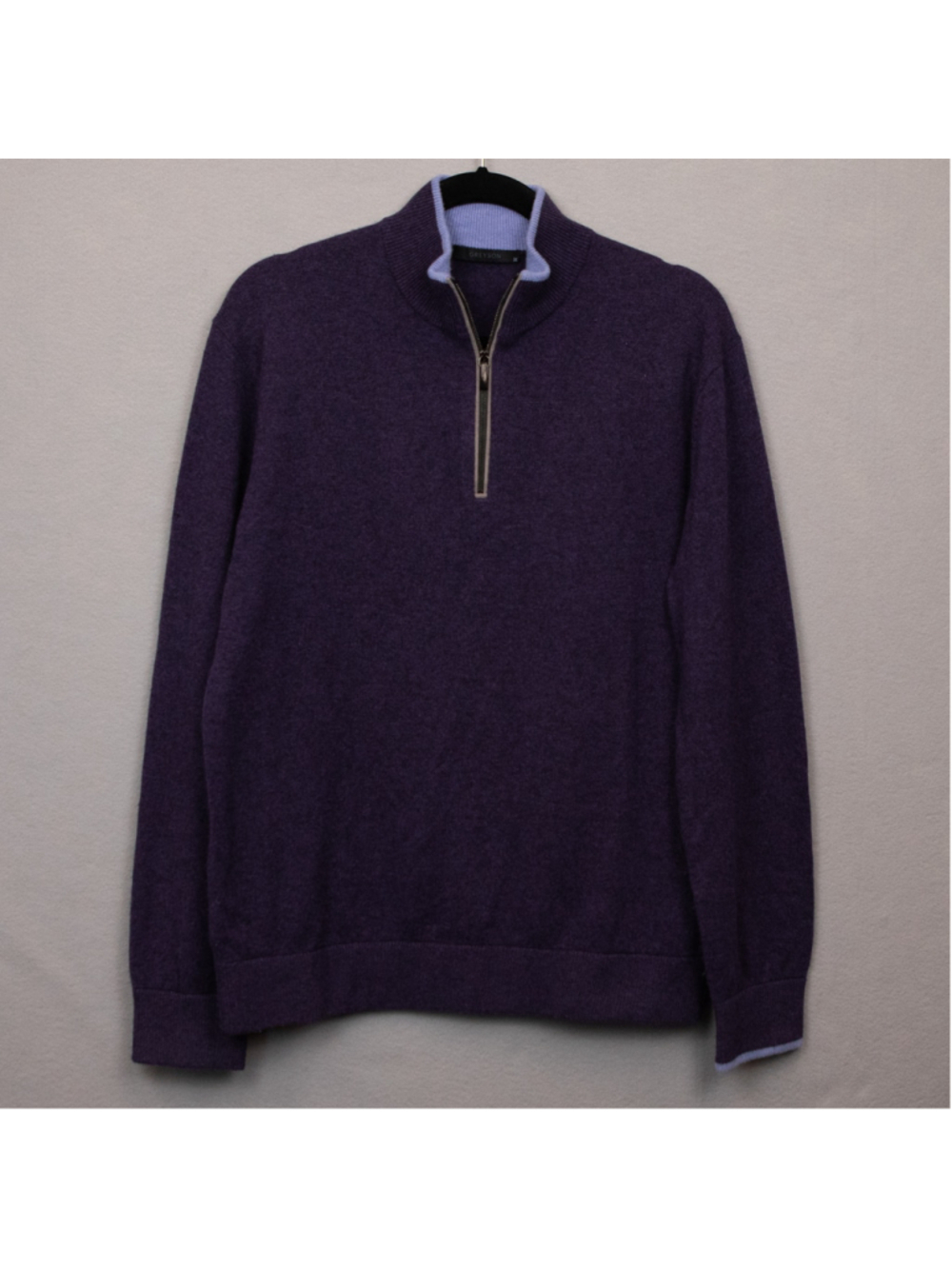 Greyson Sebonack purple cashmere wool 1/4 zip sweater-M